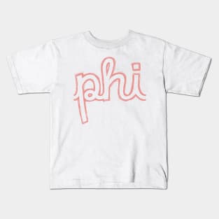 Phi Cursive Greek Letter Kids T-Shirt